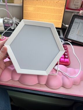 🔥 White Hexagon LED Therapy Light - USB Powered